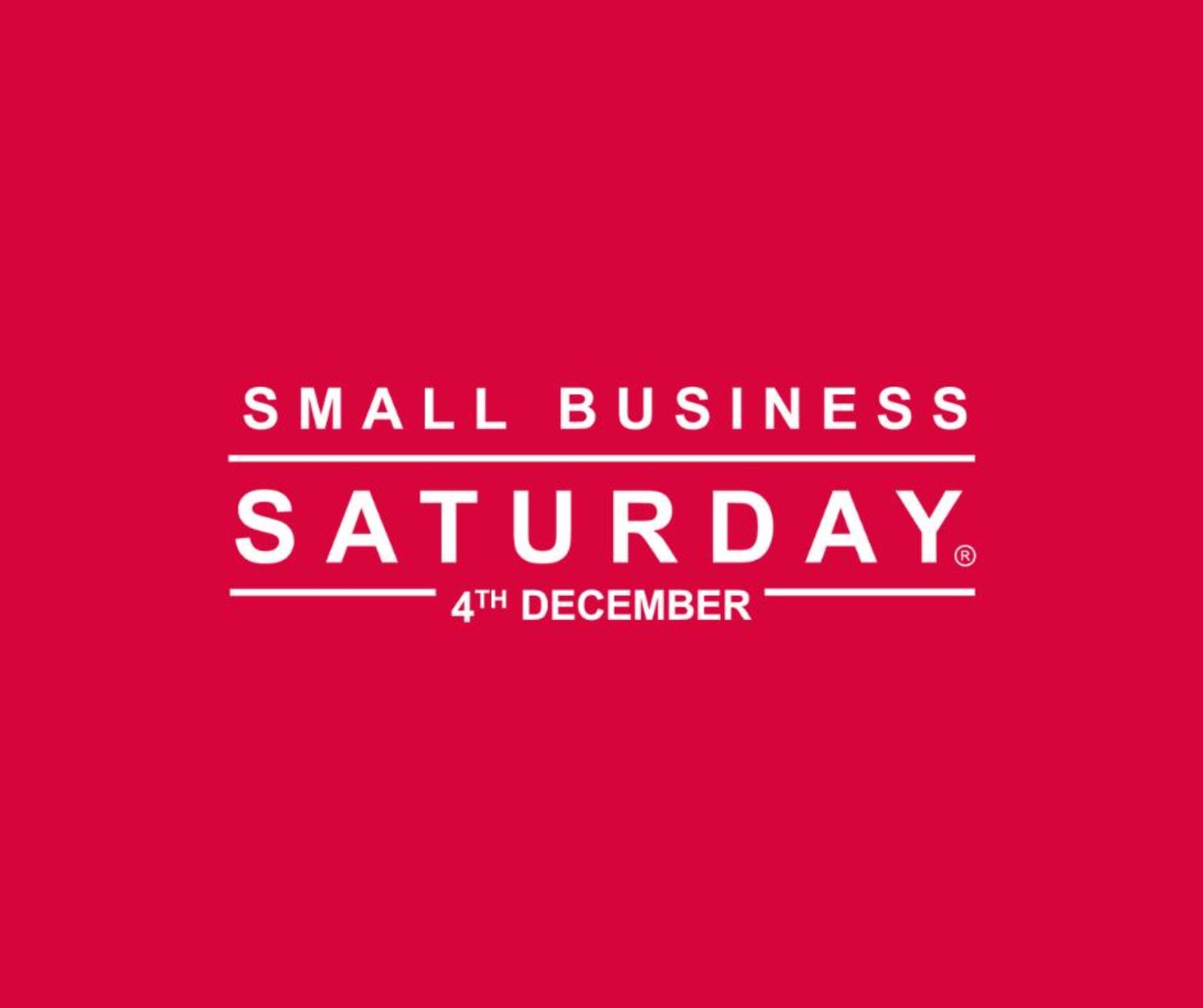 Small Business Saturday logo with red background